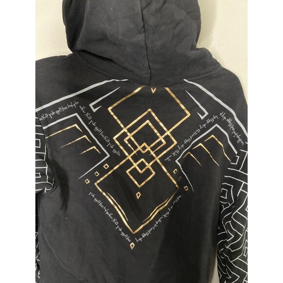 Nerdforge Black Cryptic Hoodie Gold Geometric Design adult small - Picture 8 of 9